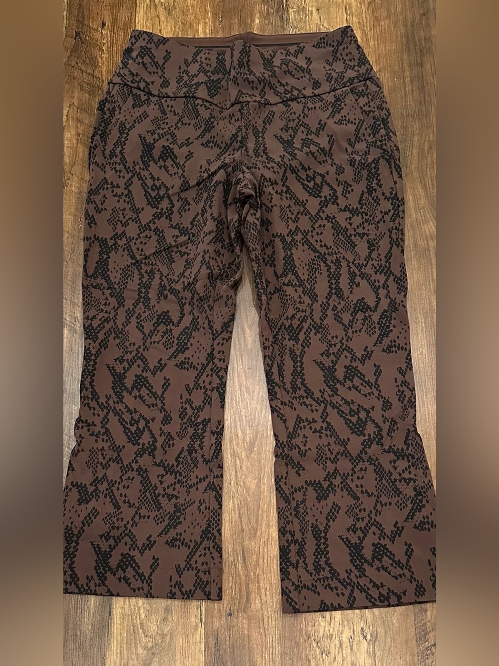 CAbi Brown and Black Snake-Print Skirt